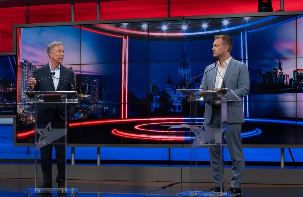 Lamont, Elliott Spar Over Taxes, Trump In Primary Debate
