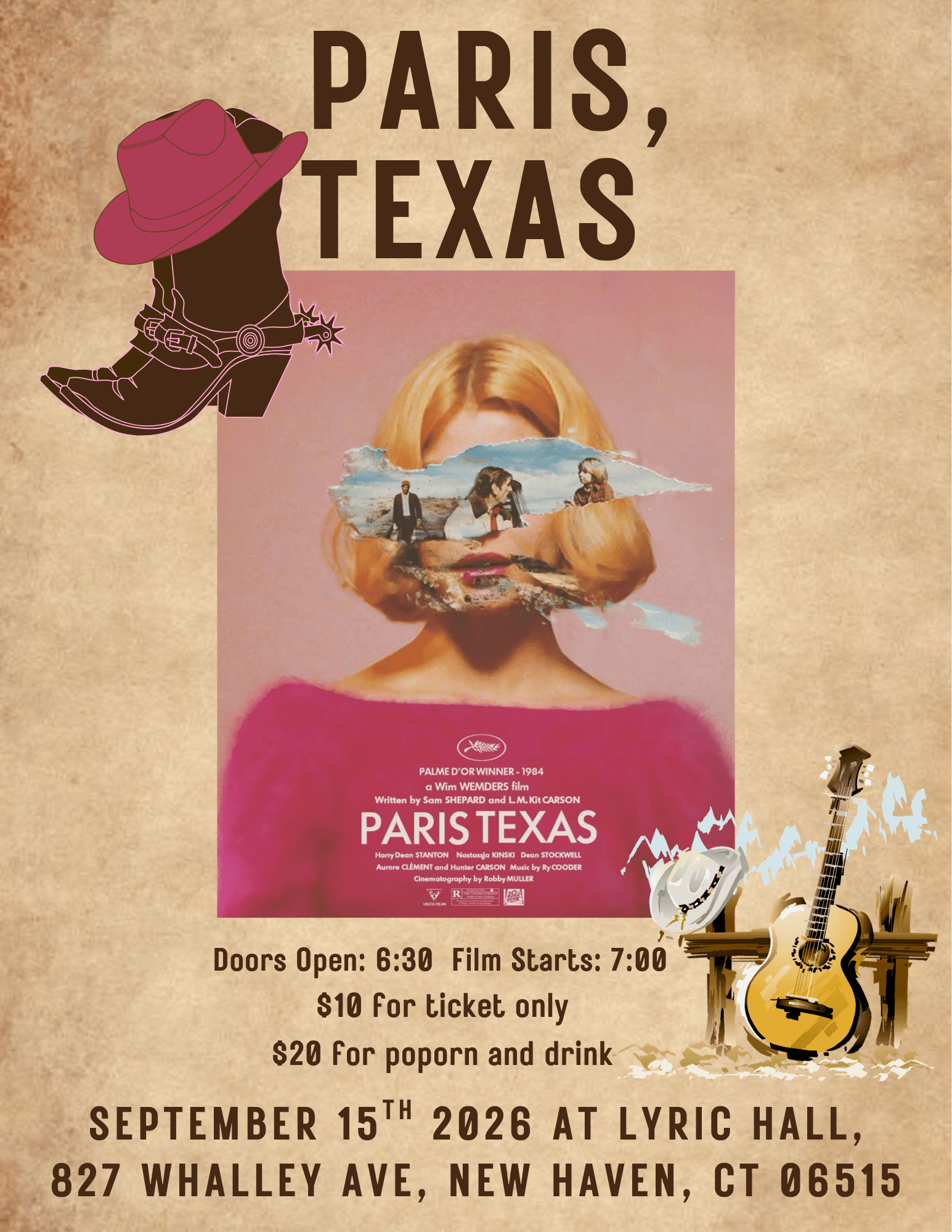 Screening @ Lyric Hall : Paris, Texas