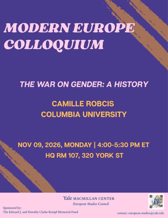 Modern Europe Colloquium | The War on Gender: A History