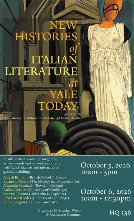 New Histories of Italian Literature at Yale