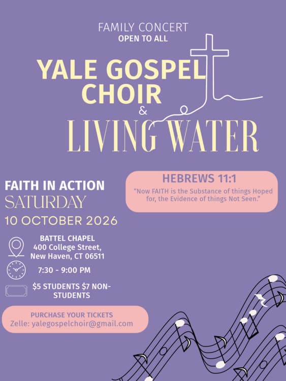 Yale Gospel Choir & Living Water Joint Fall Concert: Faith in Action
