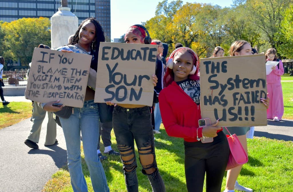Students Walk Out In Support Of Sexual Assault Survivors
