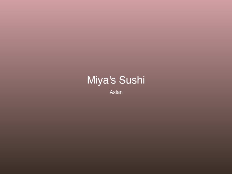 Miya's Sushi